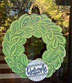 Wreath Door Hanger w/ blue welcome mini