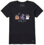 Women's Spooky Season Doodles Short Sleeve Vee