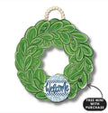 Wreath Door Hanger w/ blue welcome mini