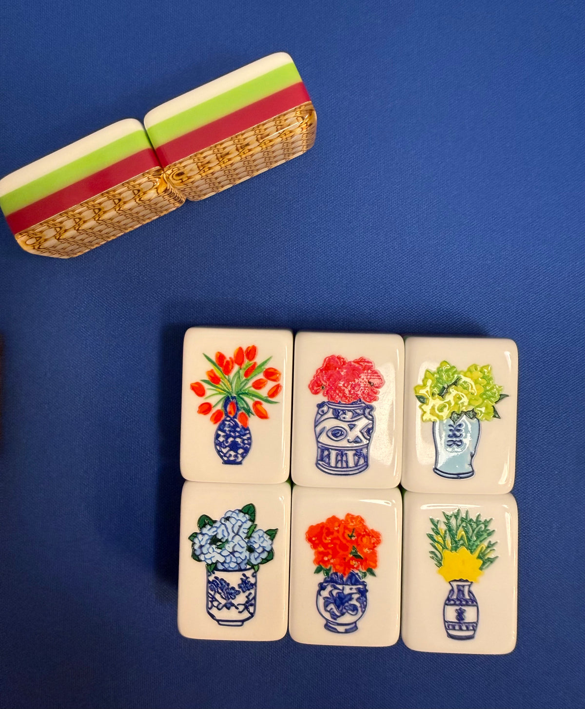 Blue Willow Mahjongg Tiles
