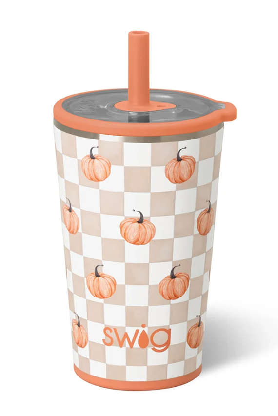 Pumpkin Check Party Cup Sipper 14 oz.