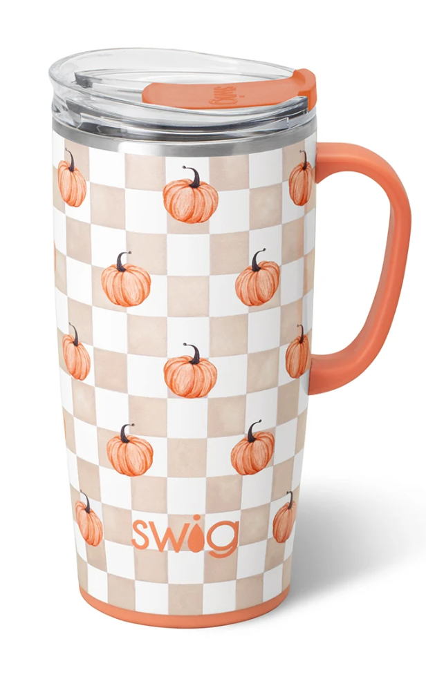 Pumpkin Check Travel Mug 22 oz.