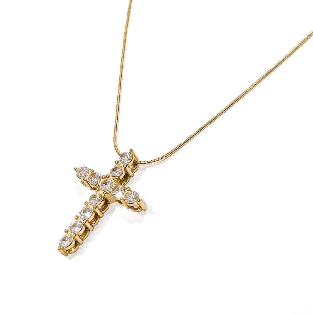 HANNAH DIAMOND CROSS NECKLACE WATERPROOF
