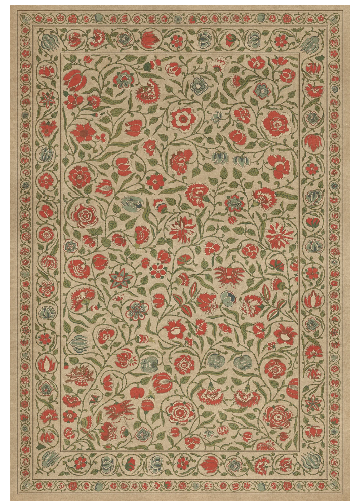 Vintage Vinyl Floorcloth Mat, Williamsburg May We Live