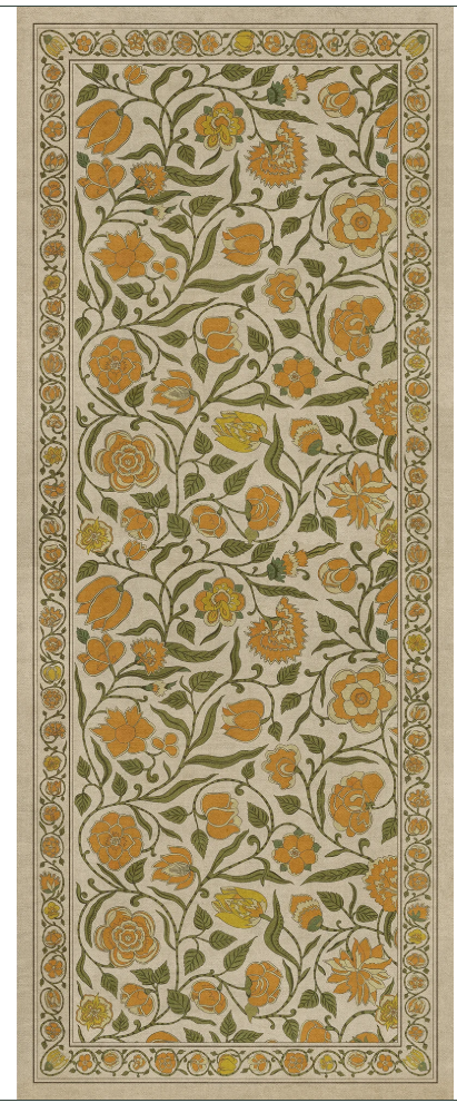 Vintage Vinyl Floor Cloth, Williamsburg Lane Yellow