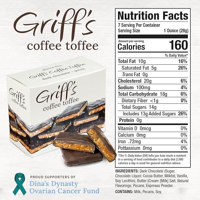 Griff's Coffee Toffee Covered in Dark Chocolate