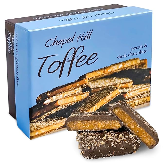 Chapel Hill Pecan and Dark Chocolate Toffee - 10 Ounce